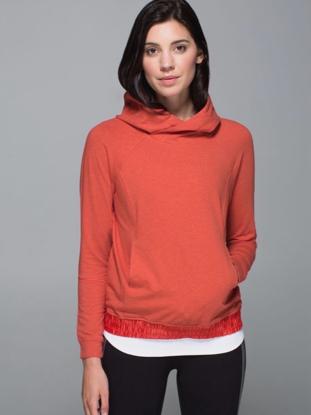 lululemon athletica “All Good” Heathered Alarming orange pullover